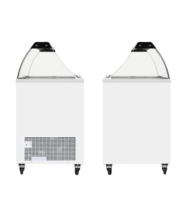 Schepijsvitrine IC401SC+SO | Voor 10 bakken | Statisch | (H)125x(B)130x(D)63cm