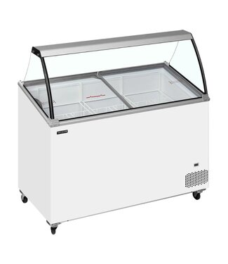Tefcold Schepijsvitrine IC401SCE+SO | Voor 9x 5L bakken | Statisch | (H)129,5x(B)130x(D)61,5cm