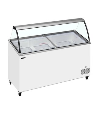 Tefcold Schepijsvitrine IC501SCE+SO | Voor 11x 5L bakken | Statisch | (H)129,6x(B)155,4x(D)62cm