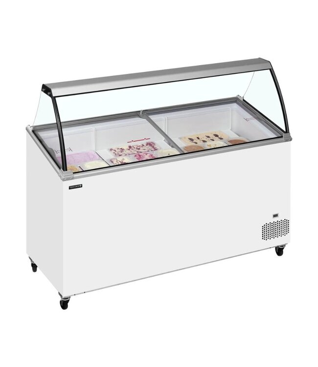 Schepijsvitrine IC501SCE+SO | Voor 11x 5L bakken | Statisch | (H)129,6x(B)155,4x(D)62cm