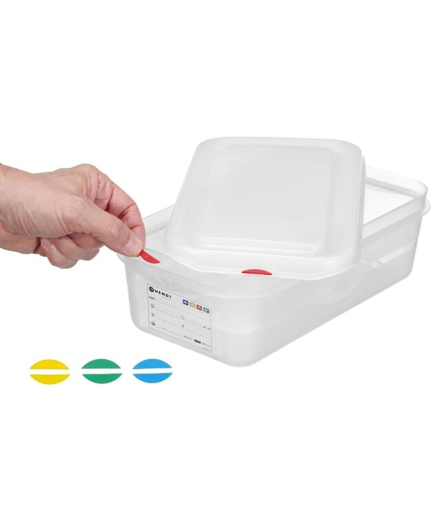 Voedseldoos | 1/4GN | 2,8L | HACCP | Incl. kleurclips | (H)100mm