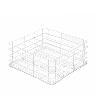 Schuine glazenkorf met 3 rijen - 40x40x(H)17,5cm