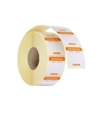 Hendi Horeca Dagstickers | Zaterdag | HACCP | Schrijfbaar | 1000 Stuks per rol