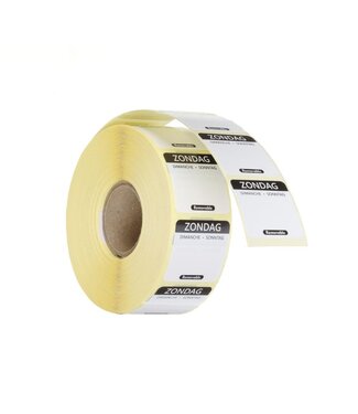 Hendi Horeca Dagstickers | Zondag | HACCP | Schrijfbaar | 1000 Stuks per rol