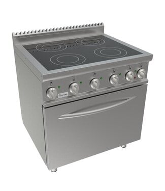 Casta Keramisch fornuis Lady 700 | 4x 2,5kW | Met elektrische oven | 400V | 80 cm breed