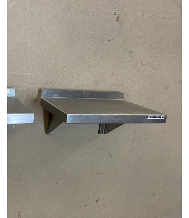 Occasion: RVS Wandplanken met 2 beugels | Breedte 35cm | Diepte 24,5cm | 2 Stuks