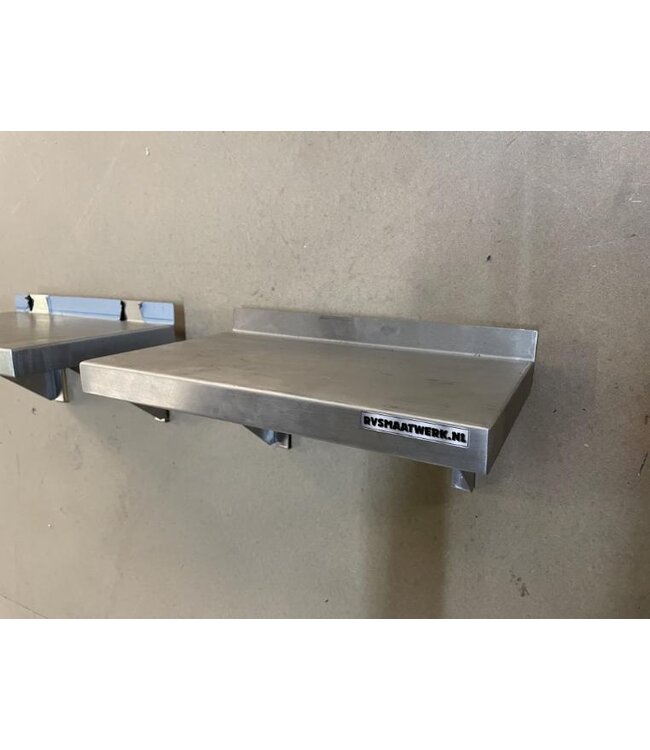 Occasion: RVS Wandplanken met 2 beugels | Breedte 35cm | Diepte 24,5cm | 2 Stuks