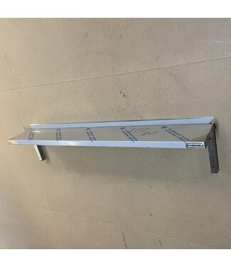 Occasion: RVS Wandplank met 2 versterkte beugels | Breedte 126cm | Diepte 20cm