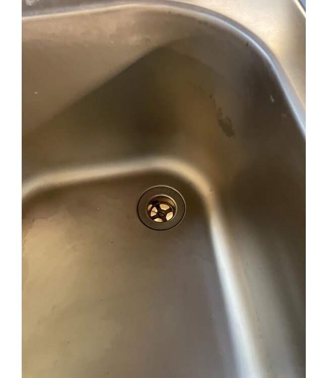 Occasion: RVS Spoeltafel | Spoelbak 34x40x(H)25cm | (B)50x(D)70x(H)85/90cm