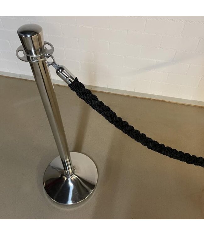 Occasion: Afzetpalen met koord | Zwart/chroom