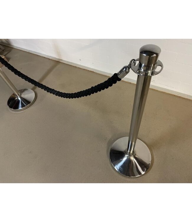 Occasion: Afzetpalen met koord | Zwart/chroom