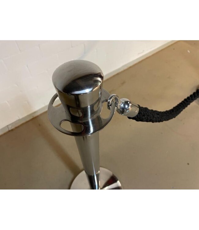 Occasion: Afzetpalen met koord | Zwart/chroom