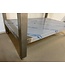 Occasion: RVS Werktafel met onderschap en achteropstand | Gelast | 88(H)x90x60cm