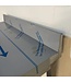 Occasion: RVS Werktafel met onderschap en achteropstand | Gelast | 88(H)x90x60cm