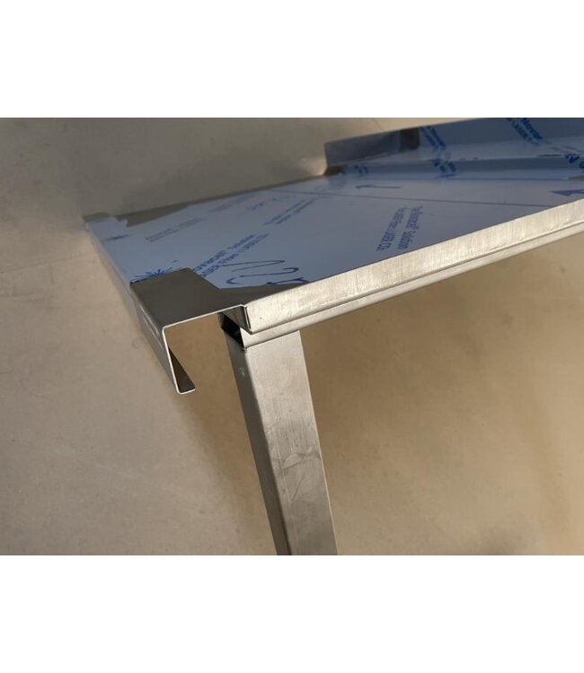 Occasion: RVS Afvoertafel | Rechts van machine | (B)77x(D)79,2x(H)87,5cm