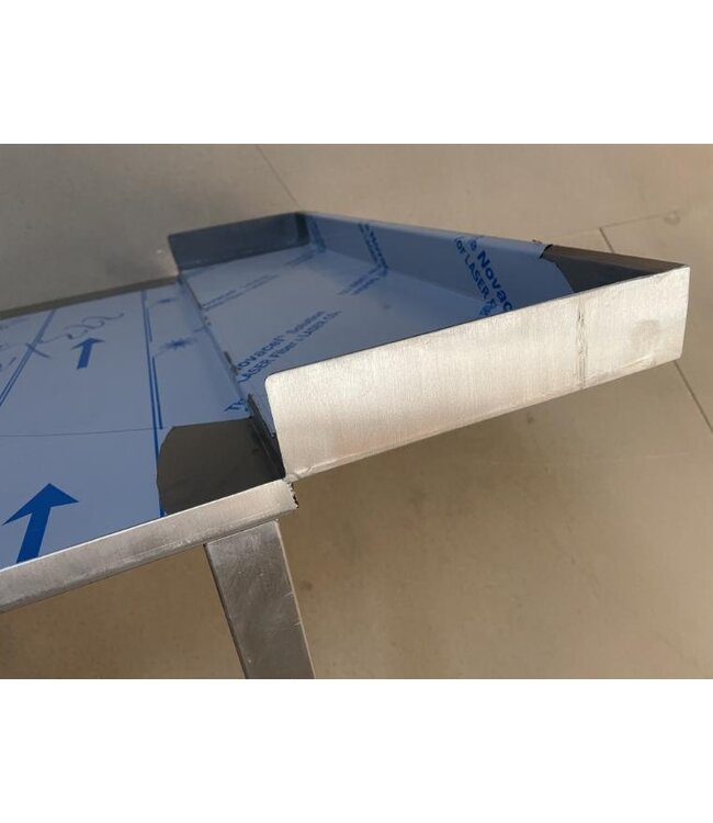 Occasion: RVS Afvoertafel | Rechts van machine | (B)77x(D)79,2x(H)87,5cm