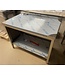 Occasion: RVS Werktafel met onderschap en tussenplank | (B)115x(D)70x(H)87,5cm