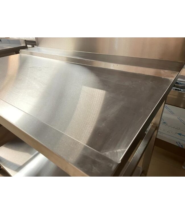 Occasion: RVS Afvoertafel | Rechts van machine | (B)120x(D)74,5x(H)100,5cm