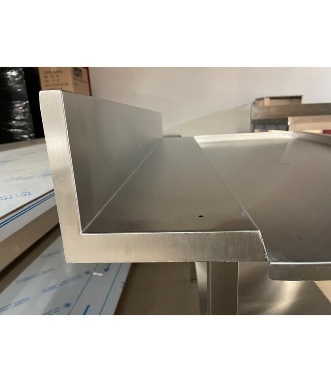 Occasion: RVS Afvoertafel | Rechts van machine | (B)120x(D)74,5x(H)100,5cm