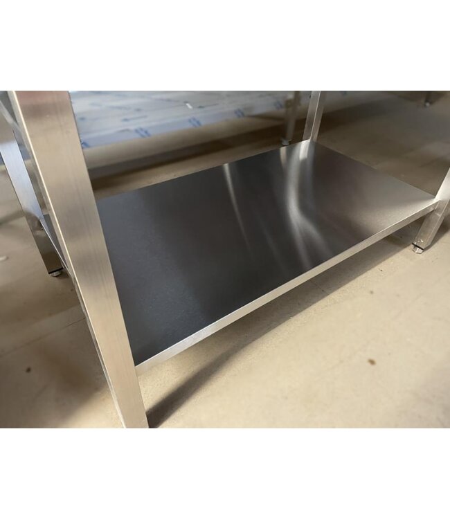 Occasion: RVS Afvoertafel | Rechts van machine | (B)120x(D)74,5x(H)100,5cm