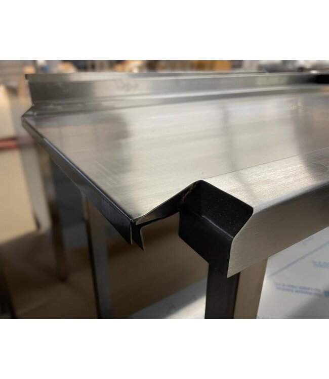 Occasion: RVS Afvoertafel | Rechts van machine | (B)140x(D)76x(H)86,8cm