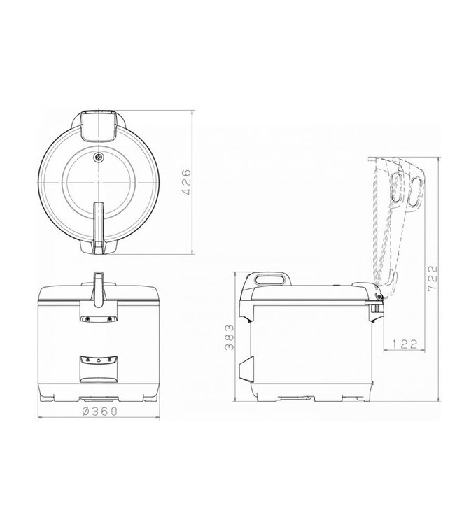 Rijstkoker Tiger JMA-B36W | Microcomputer gestuurd | 3.6kg rijst | 8,5L inhoud