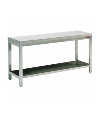 Diamond RVS Werktafel met onderschap | 100cm breed | 70cm diep | 88cm hoog