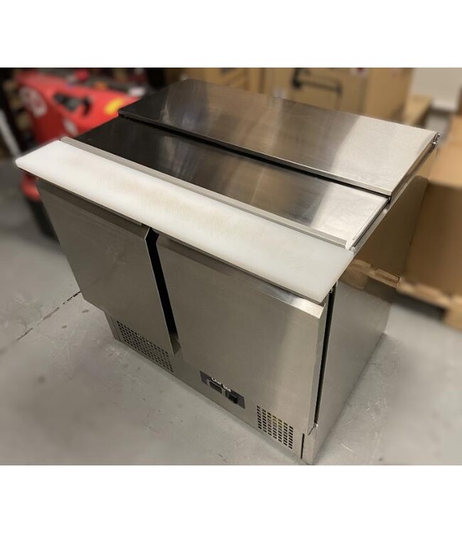 Occasion: Saladette Chef Line | 2 Deuren | 90cm breed | 70cm diep | Boven 2x 1/1GN + 1x 2/4GN