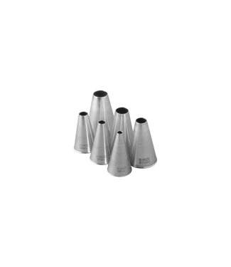 Spuitmondjes set rvs glad - 6 stuks