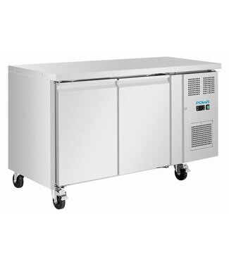 Polar Koelwerkbank RVS | 2 Deurs | 260L | (H)86x(B)136x(D)60cm
