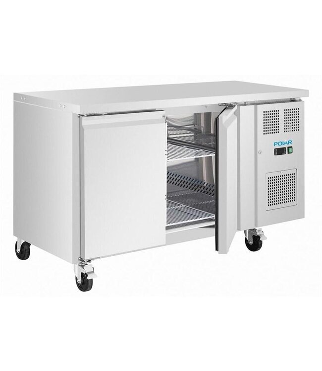 Koelwerkbank RVS | 2 Deurs | 260L | (H)86x(B)136x(D)60cm