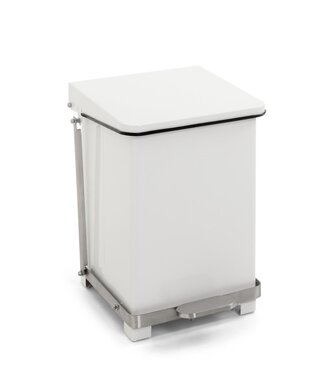 Industriële pedaalemmer - 27 Liter - Wit staal of Mat RVS