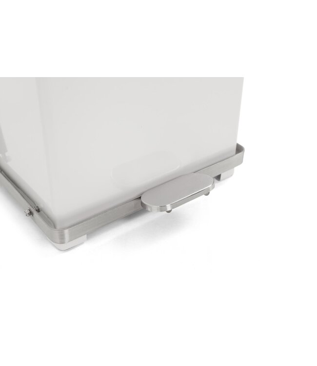 Industriële pedaalemmer - 27 Liter - Wit staal of Mat RVS