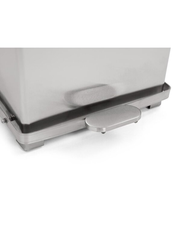 Industriële pedaalemmer - 27 Liter - Wit staal of Mat RVS