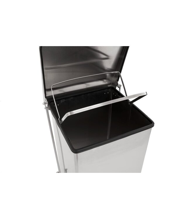 Industriële pedaalemmer - 90 Liter - Wit staal of Mat RVS