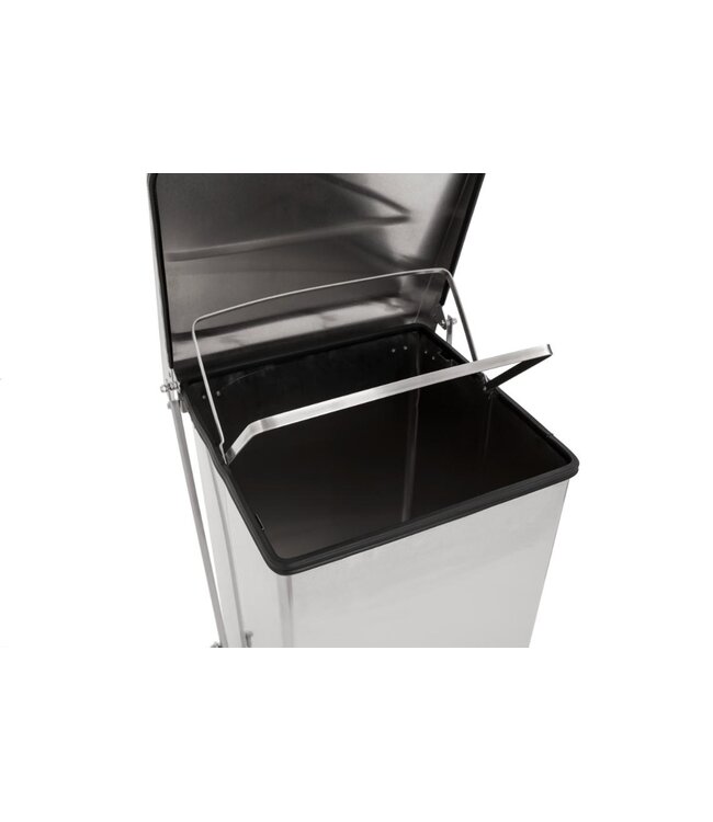 Industriële pedaalemmer - 152 Liter - Wit staal of Mat RVS