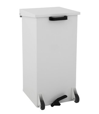 Mobiele pedaalemmer Kick 110 Liter - Wit staal of RVS