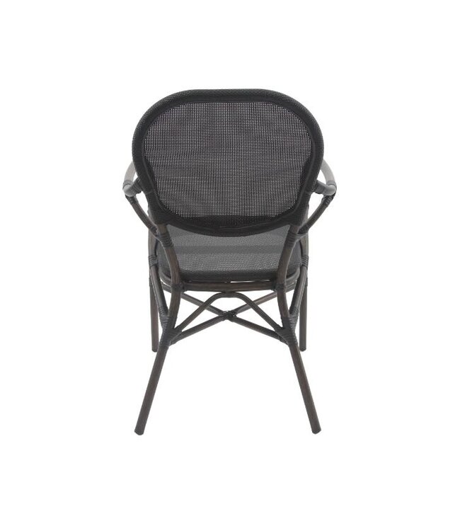 Terrasstoel Tango | Stapelbaar | Textiel | Wengé-Zwart Mesh