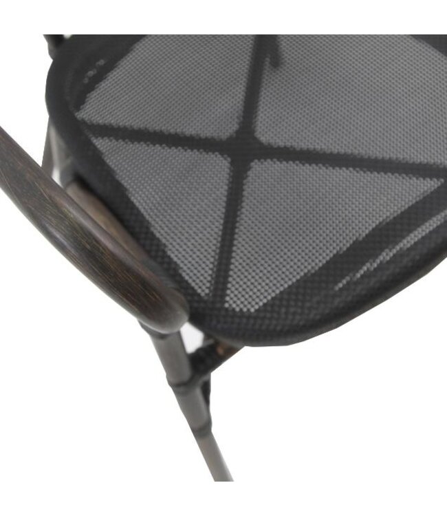 Terrasstoel Tango | Stapelbaar | Textiel | Wengé-Zwart Mesh