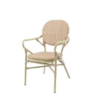 Feros Terrasstoel Tango | Stapelbaar | Rotan | Bamboo-Natural