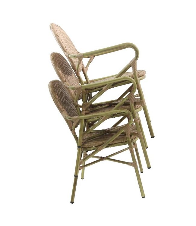 Terrasstoel Tango | Stapelbaar | Rotan | Bamboo-Natural