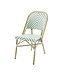 Feros Terrasstoel Paris | Stapelbaar | Rotan | Bamboo-Wit/Pastel Groen