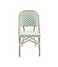Terrasstoel Paris | Stapelbaar | Rotan | Bamboo-Wit/Pastel Groen