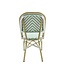 Terrasstoel Paris | Stapelbaar | Rotan | Bamboo-Wit/Pastel Groen