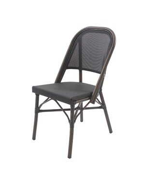 Feros Terrasstoel Paris | Stapelbaar | Textiel | Wengé-Zwart Mesh