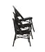 Terrasstoel Paris | Stapelbaar | Textiel | Wengé-Zwart Mesh