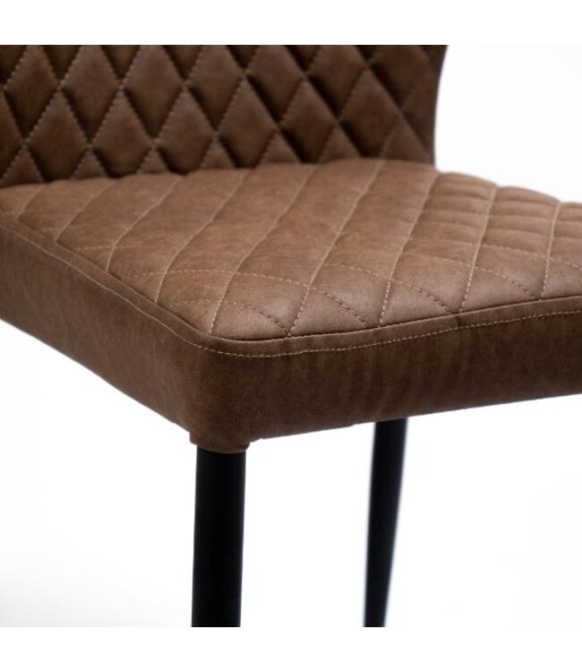 Stoel Louis | Stapelbaar | Kunstleder | Cognac