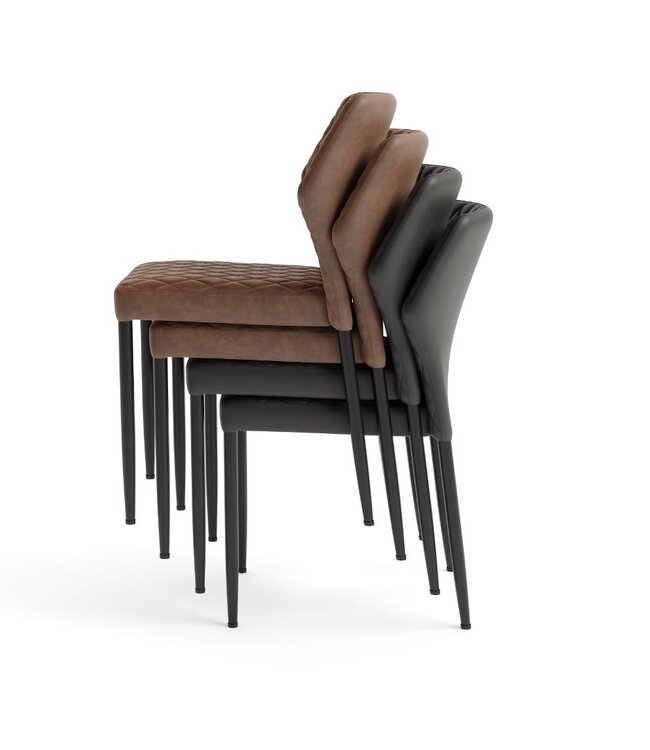 Stoel Louis | Stapelbaar | Kunstleder | Cognac