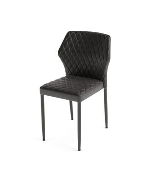 Feros Stoel Louis | Stapelbaar | Kunstleder | Zwart