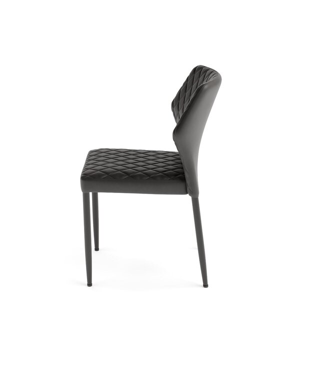 Stoel Louis | Stapelbaar | Kunstleder | Zwart